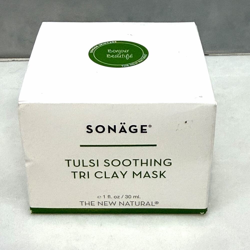 SONAGE Tulsi Soothing Tri Clay Face Mask Full Size 30 ml Vegan Cruelty Free